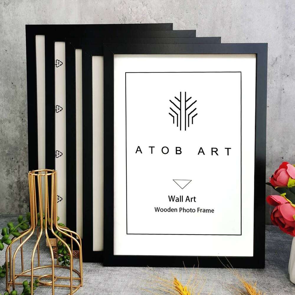 5Pcs Wooden Photo Frames Picture Wall 10X15 15X20 20X25 A4 Frame Stand For Pictures Certificate Commemorative Gift H260306
