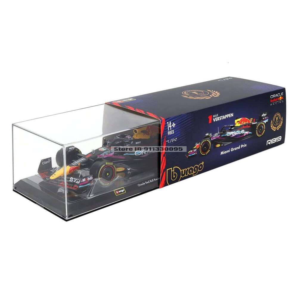 Bburago 1:24 2023 F1 Red Bull RB19 Miami Station 1 Perez # 11 Alloy Car Formula One Die Casting Model Gift Toy Boy Z260306