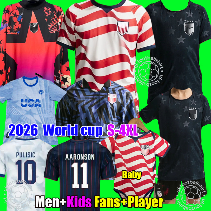 USAS Jersey 2026 PULISIC MCKENNIE Soccer Jersey SMITH MORGAN BALOGUN MUSAH ADAMS Football Shirt United States 26 27 2027 camiseta de futbol Men Kids kit Uniform