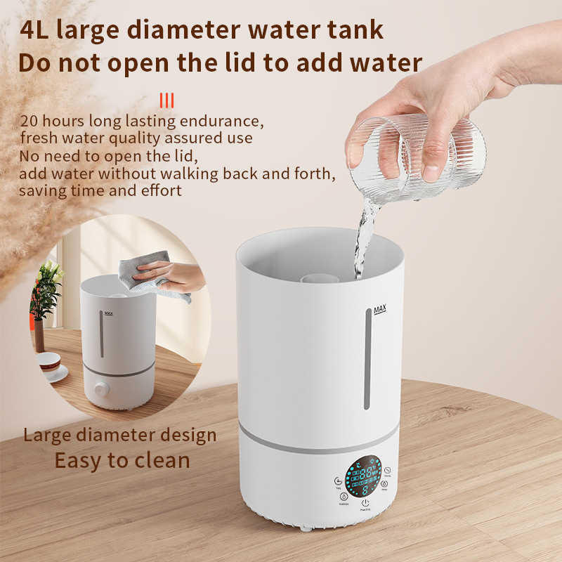 New 4L humidifier with cool and warm mist desktop model for home use ultrasonic atomization humidifier H260307