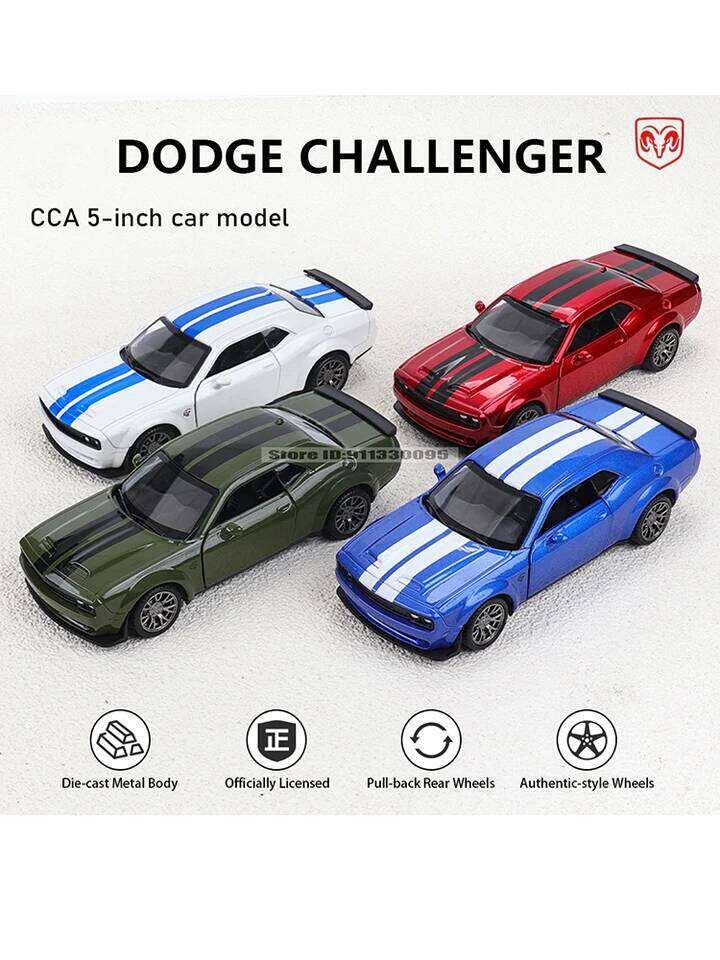 MSZ 5-inch Dodge Challenger rebound function static alloy die-casting car model collection gift toy Z260306