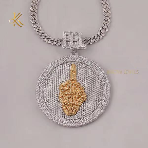 Trendy Custom Moissanite Diamond Pendant Crafted With Unique Hip Hop Design Elegant Statement Jewelry For Fashion Forward