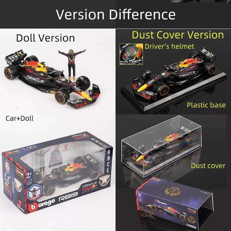 Bburago 1:24 RB19 RB18 W14 SF23 F1 Model Formula Racing Alloy Car Toy 2023 Season Red Bull Verstappen Mercedes Hamilton Z260306