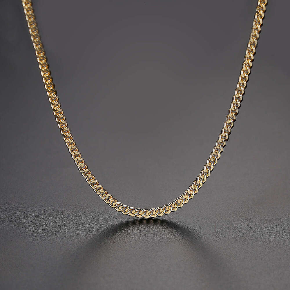 Tianmi Necklace, High-Quality Gold-Plated Copper Cuban Chain Necklace for Men, Hip-Hop Style, Export Product
