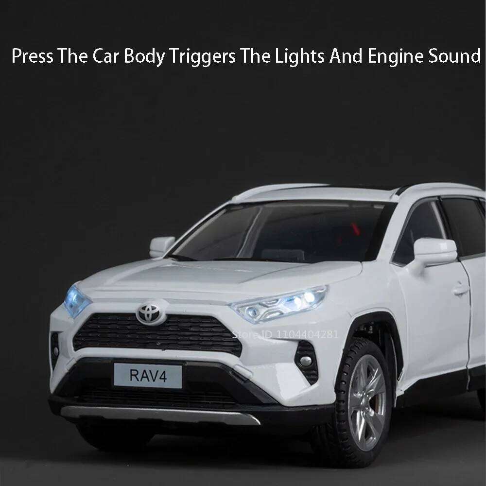 1:24 RAV4 LAND CRUISER LC80 Model Toy Diecast Alloy Car Doors Opened Sound Light Pull Back Miniature Vehices Boy's Birthday Gift Z260306