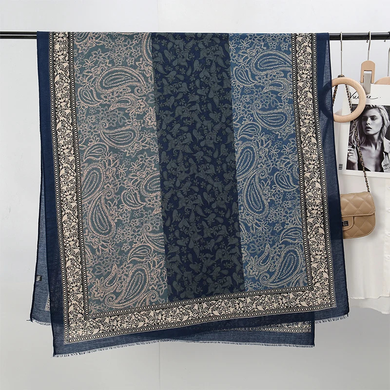 Paisley Cotton Pashmina Shawl Lady Wrap Warm Winter Scarves Autumn Print Female Foulard Beach Stoles Scarf 260302