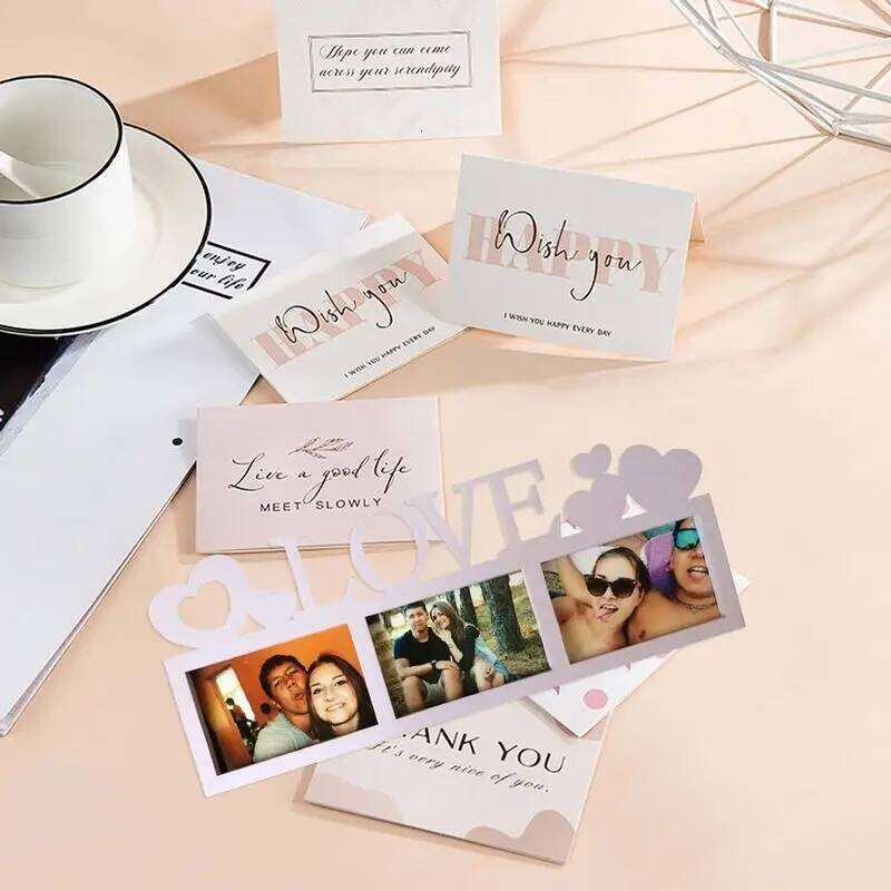 Couples Frame Wooden Love Picture Rustic Photo Frames Romantic Living Room Decor Creative Desk Ornament H260306