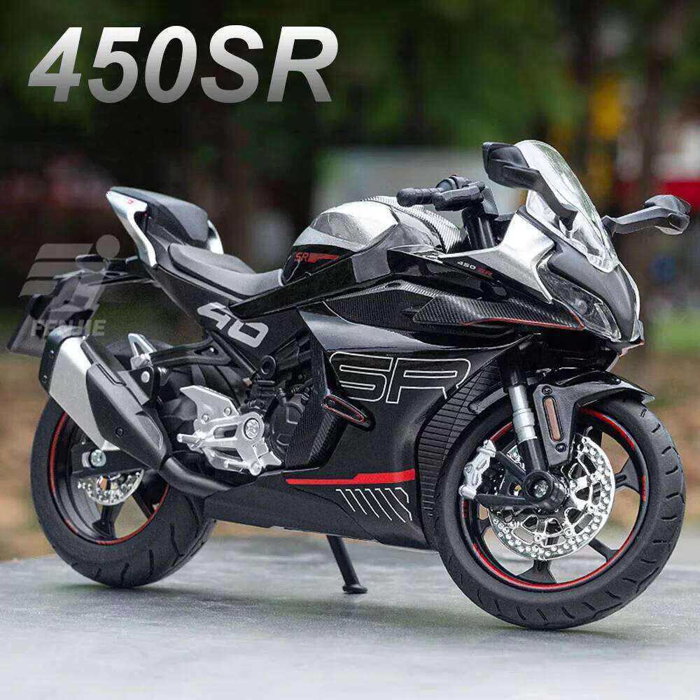 1:12 CFMOTO Spring Breeze 450SR Alloy R NineT Motorcycle Model Toy Car Front Wheel Steering with Light Motor Boy's Birthday Gift Z260306