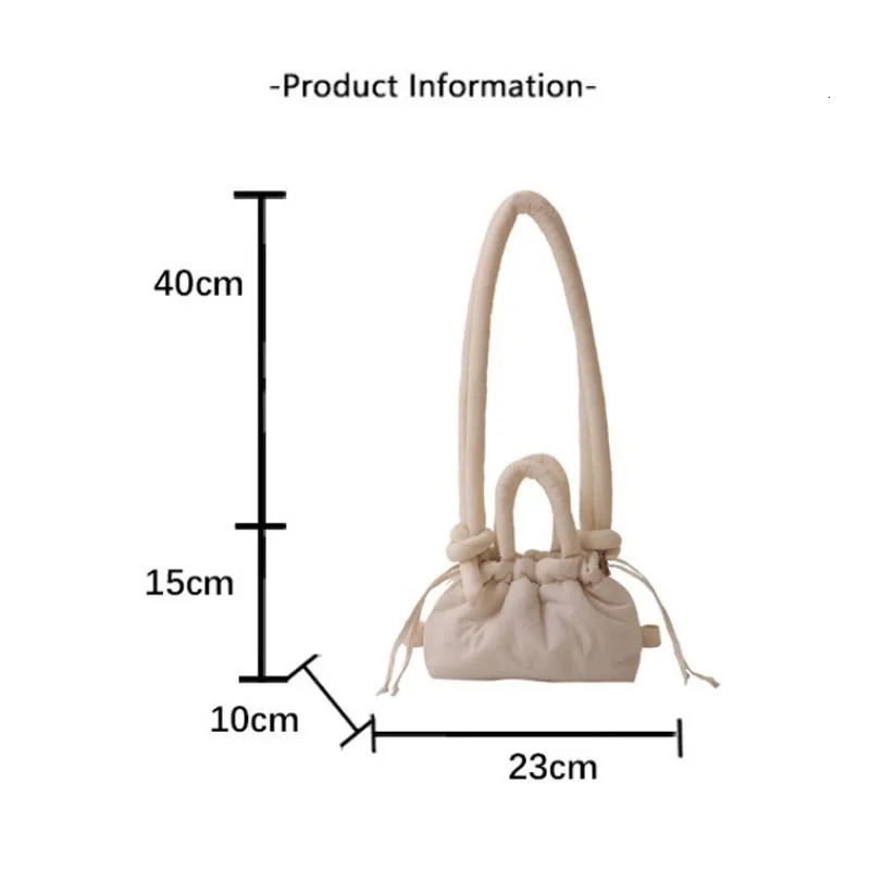 Korean Fashion Fabric Shoulder Bag Soft Dacron Crossbody Bag Mini Tote Purses for Women Underarm Bags Handbags and Purses 260306