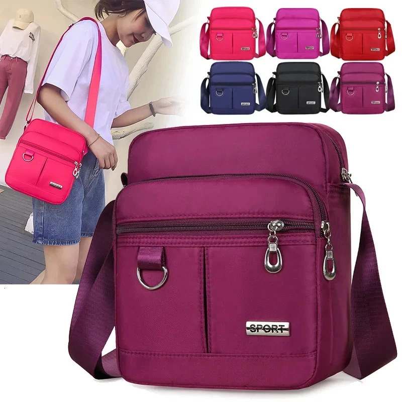 Casual Small Womens Shoulder Bag Multifunctional Coin Purse Wallet Nylon Waterproof Messenger Bag Mobile Phone Crossbody Bags 260306