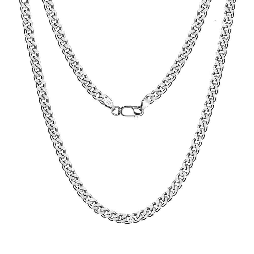 Premium Selection S925 Sterling Silver Necklace Hip Hop Cuban Chain Unisex Trend Factory Direct Jewelry Wholesale Cross-Border