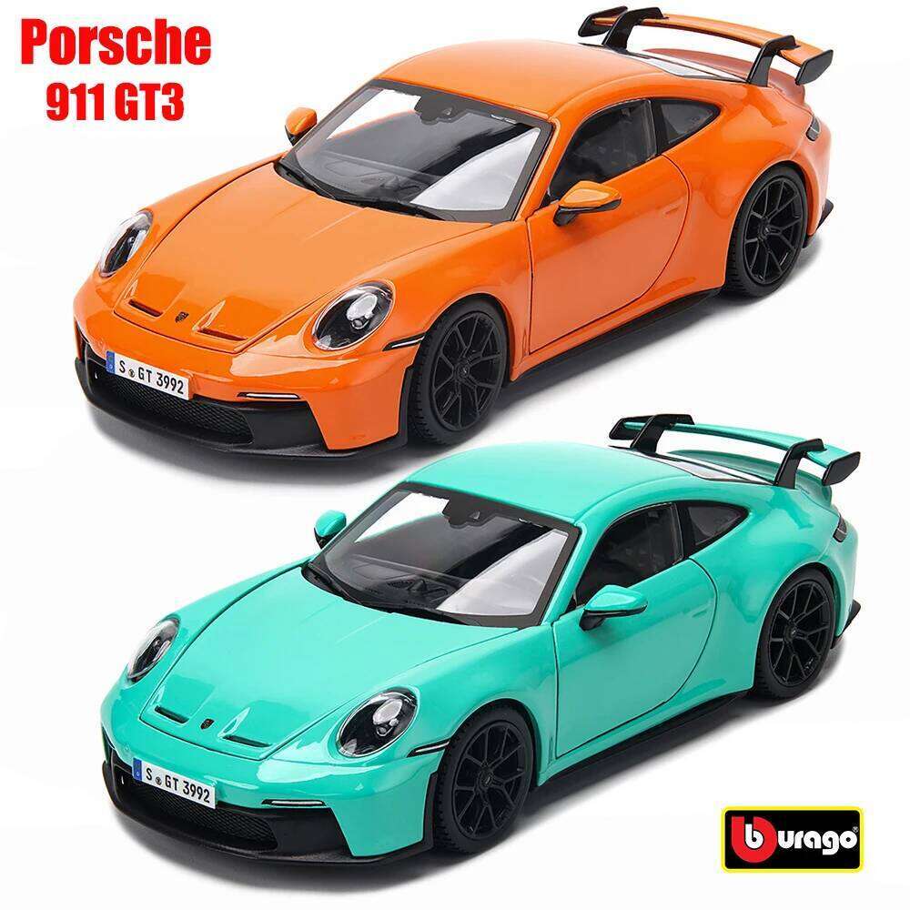 Bburago 1:24 Porsche 911 GT3 Taycan Turbo S 718 Boxster simulation alloy car model crafts decoration collection toy tools gift Z260306