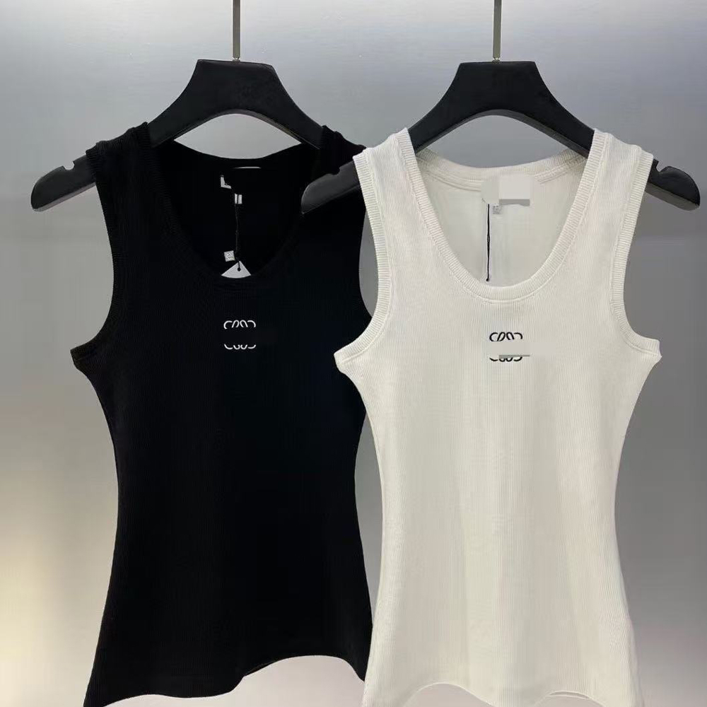 Summer Casual Tank Tops Tshirt Designer Clothes Women t shirts White Black Color Round Neck Letter Print Sleeveless Top Tee Female Casual Streetwear