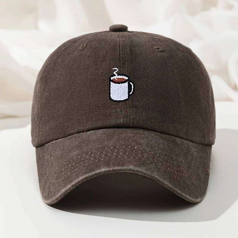 Baseball cap retro washed casual cup embroidered curved hip hop adjustable running fishing hat Y260304