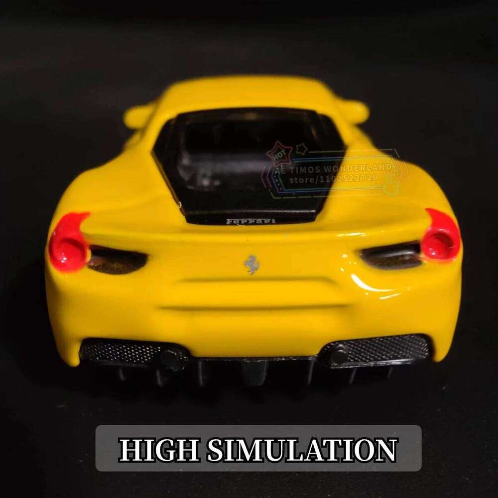Bburago 1:64 Ferrari 488 GTB Yellow Replica Realistic Model Ideal Gift for Kids Adults Car Miniature Collection Toy Z260306