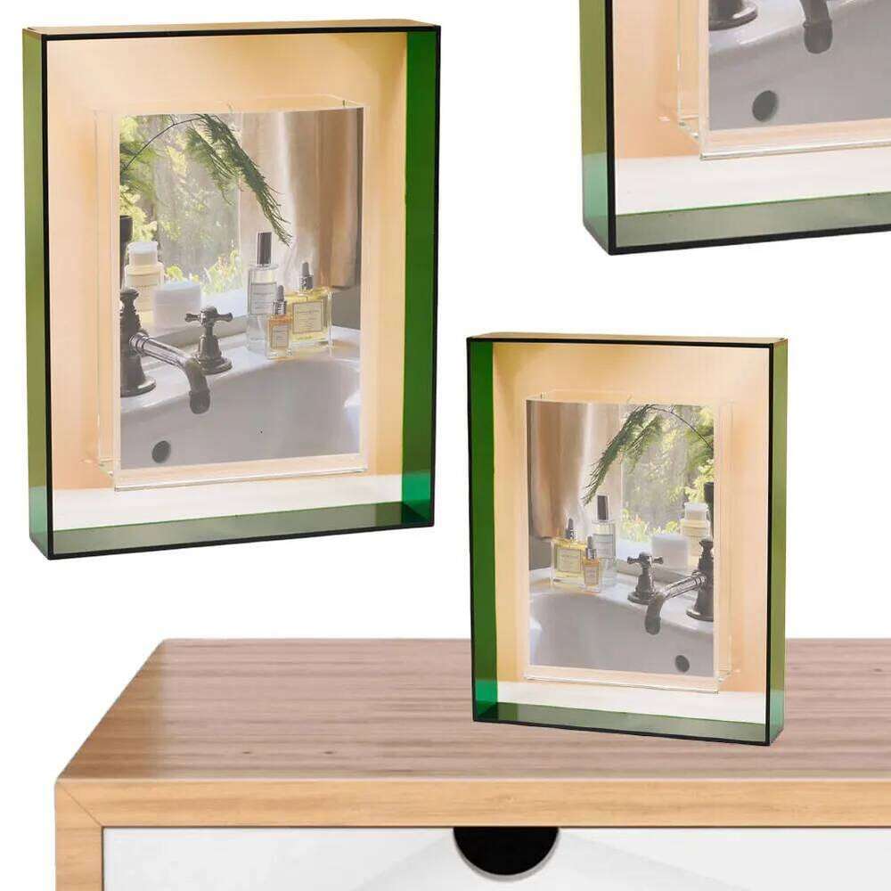 5 Inch Transparent Photo Acrylic Photocard Holder Floating Picture Frame for Tabletop Gallery Display H260306