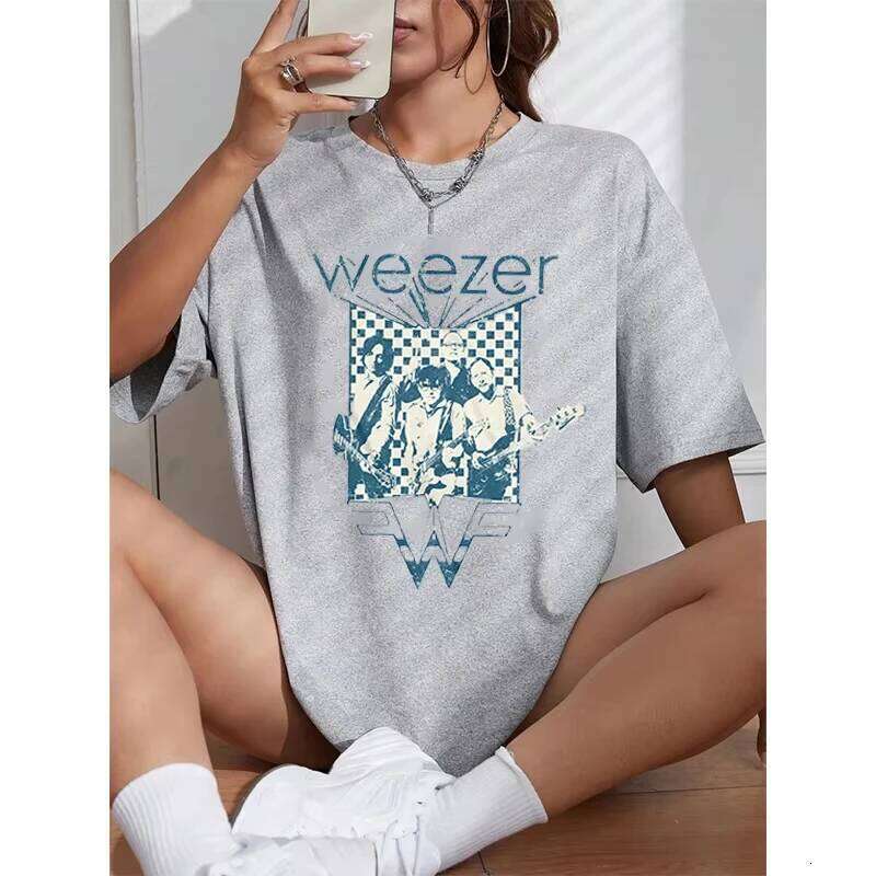 Weezer Vintage Harajuku Tshirt Women Men Short Sleeve Casual Fashion O-neck Cotton Trend Streetwear Unisex Tee Tops XJ260306