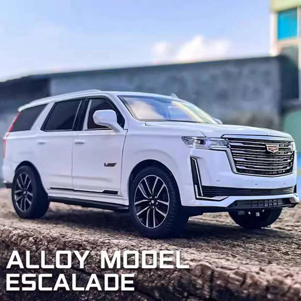 1:24 Escalade Alloy Toys Miniature Model Diecast Metal Car 6 Doors Opened with Sound Light Pull Back Vehices Boy Christmas Gifts Z260306