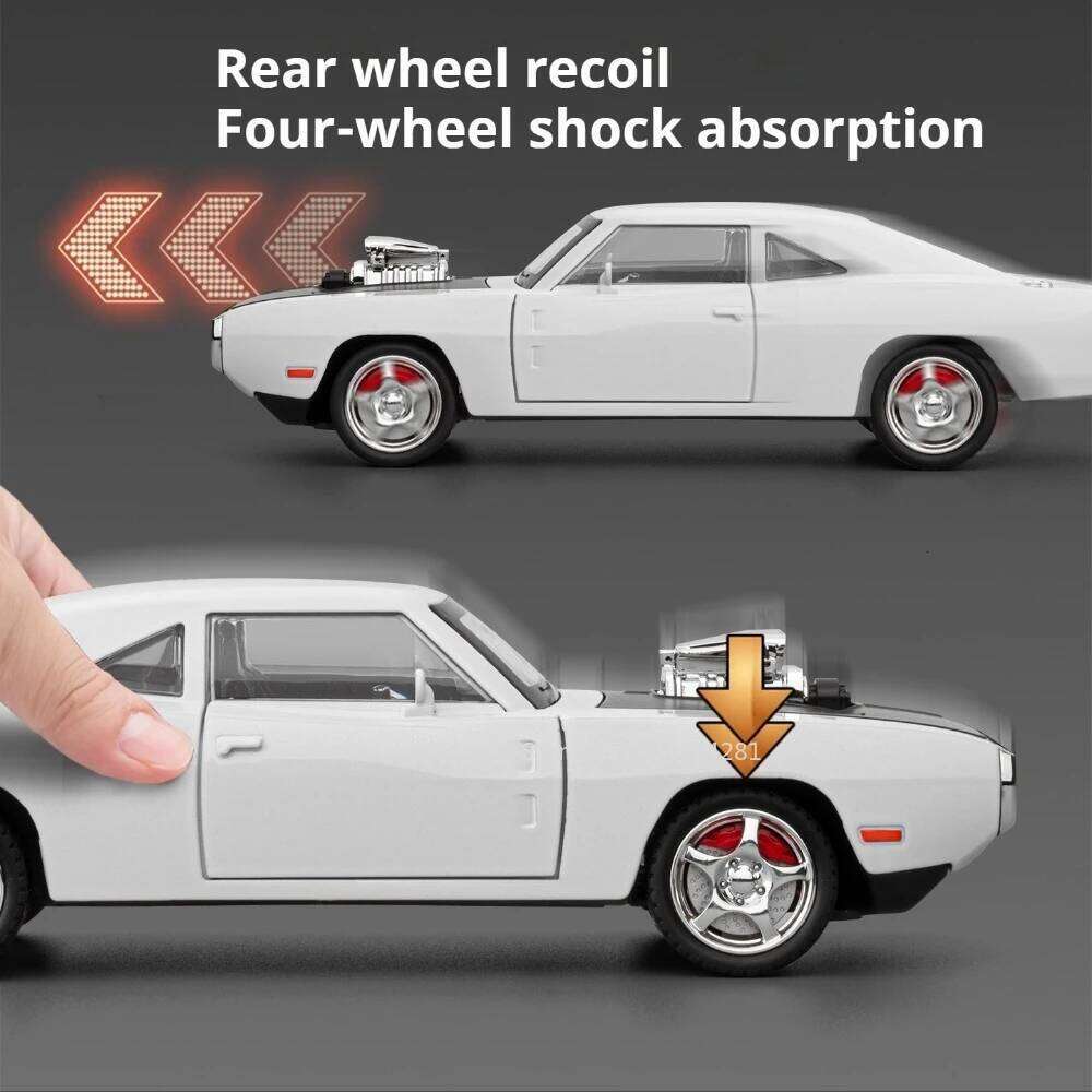 1:24 Charger Hellcat Cars Alloy Diecast Model Toys Shock Absorption with Sound Light Pull Back Miniature Vehices Educational Toy Z260307