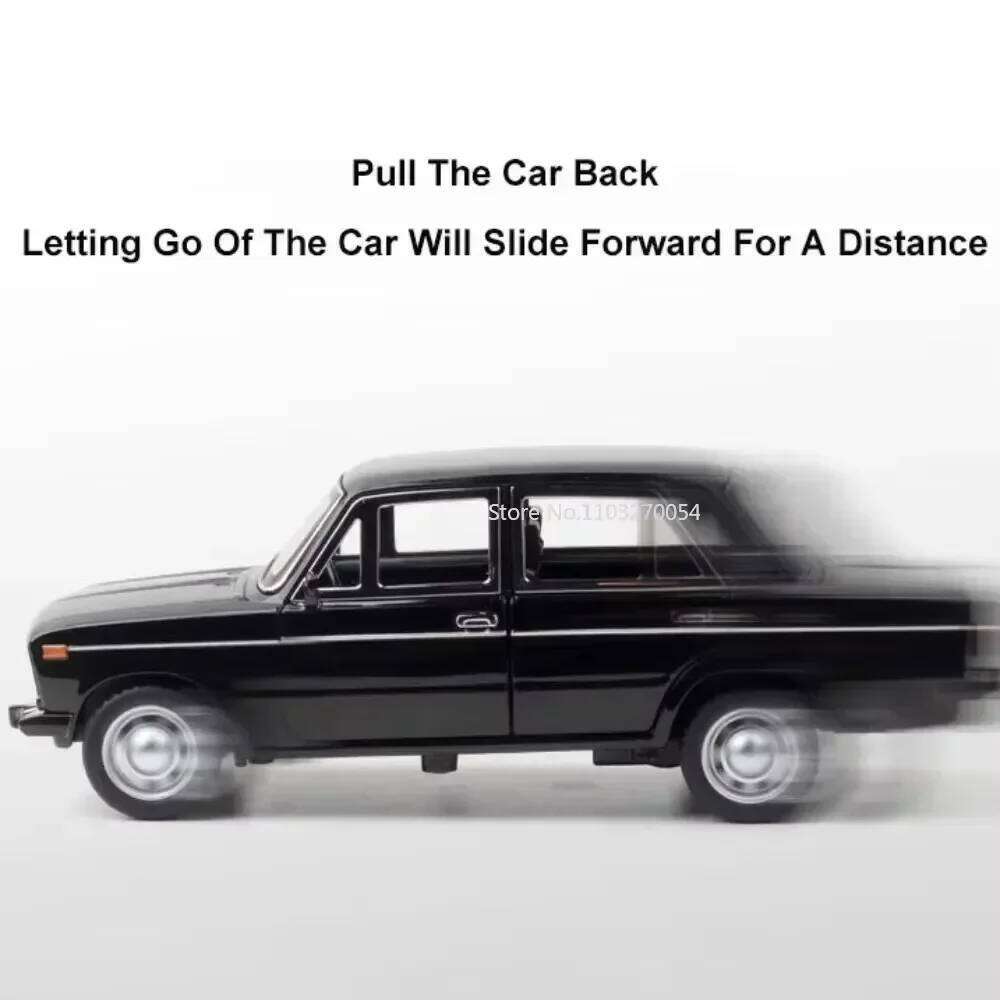1:24 LADA 2106 M3 Model Toys Diecast Alloy Car 6 Doors Opened Sound Light Pull Back Rubber Tires Miniature Vehices Collect Gifts Z260306