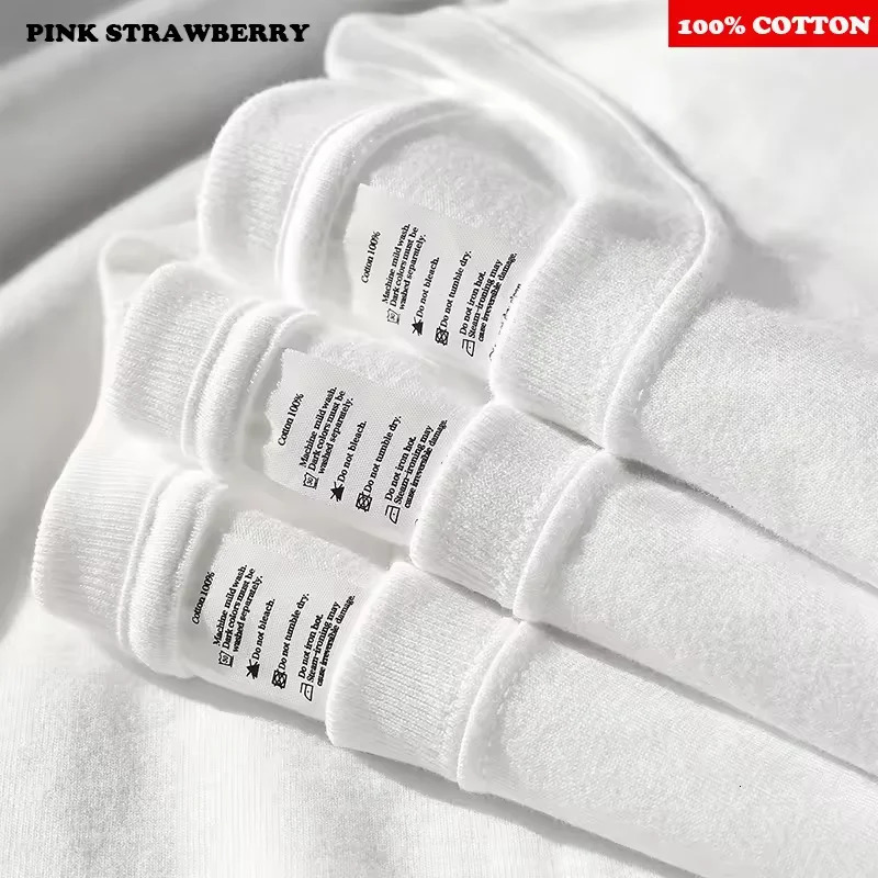 100 Cotton Letter Print Tshirt Men 2025 Autumn American Street White ONeck longsleeved Y2k Tops Male clothing 260228