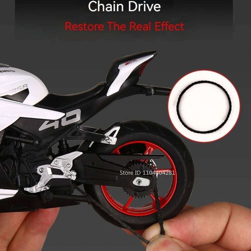1:12 CFMOTO Spring Breeze 450SR Alloy R NineT Motorcycle Model Toy Car Front Wheel Steering with Light Motor Boy's Birthday Gift Z260306