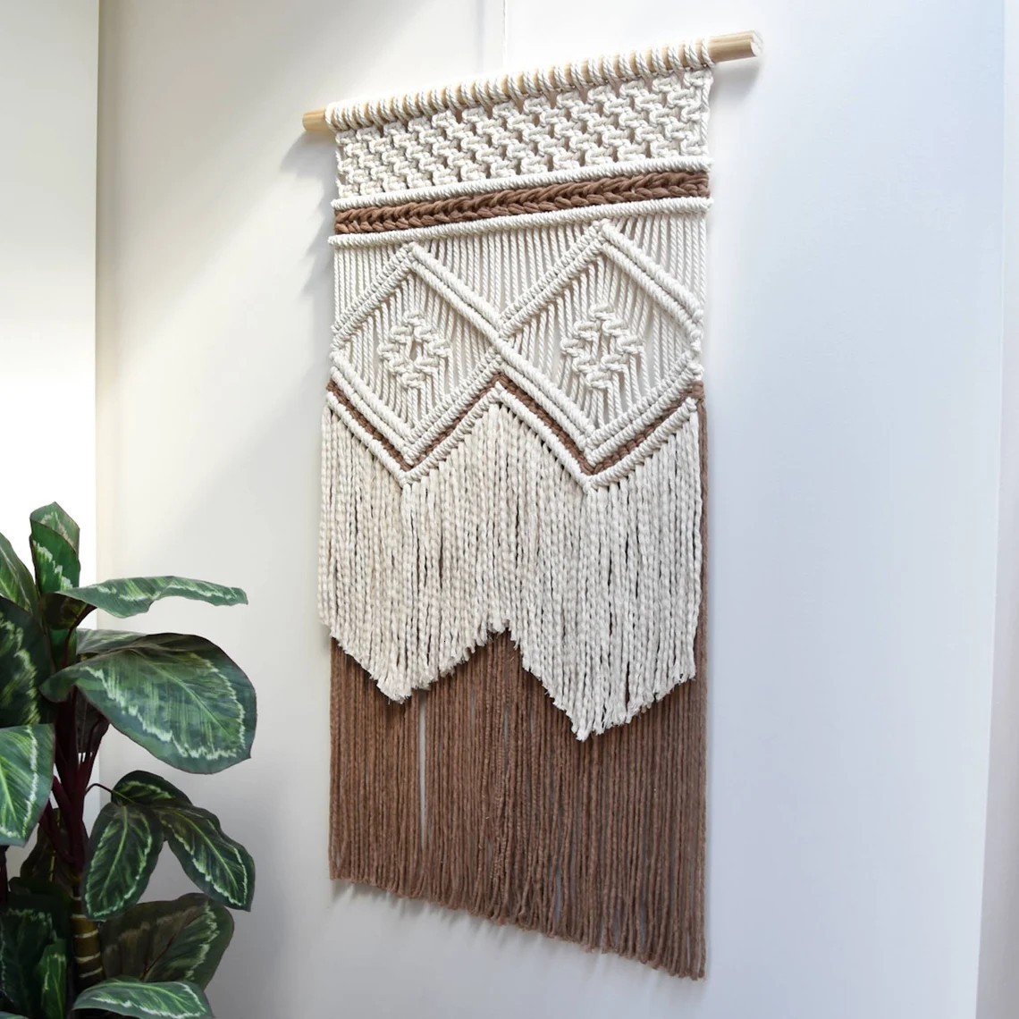 Macrame Wall Hanging Handmade Weaving Bohemian Cotton Rope Tape Home Decoration Pure Star Mural Living Room Wall Decoration 240918