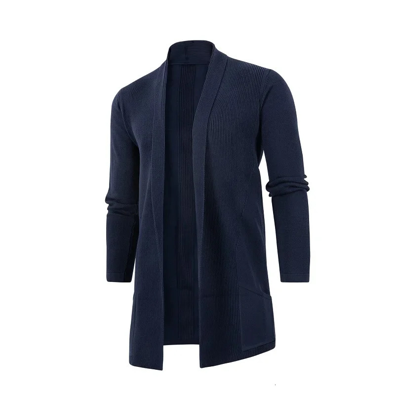 Cardigan pocket autumn and winter cashmere padded warm casual mens knitted sweater coat 260306