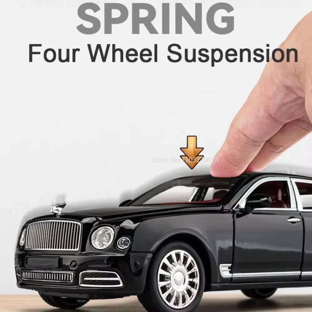 1:24 Mulsanne Continental GT Car Model Diecast Alloy Toy 6 Doors Opened Pull Back Sound Light Miniature Models Christmas Present Z260307