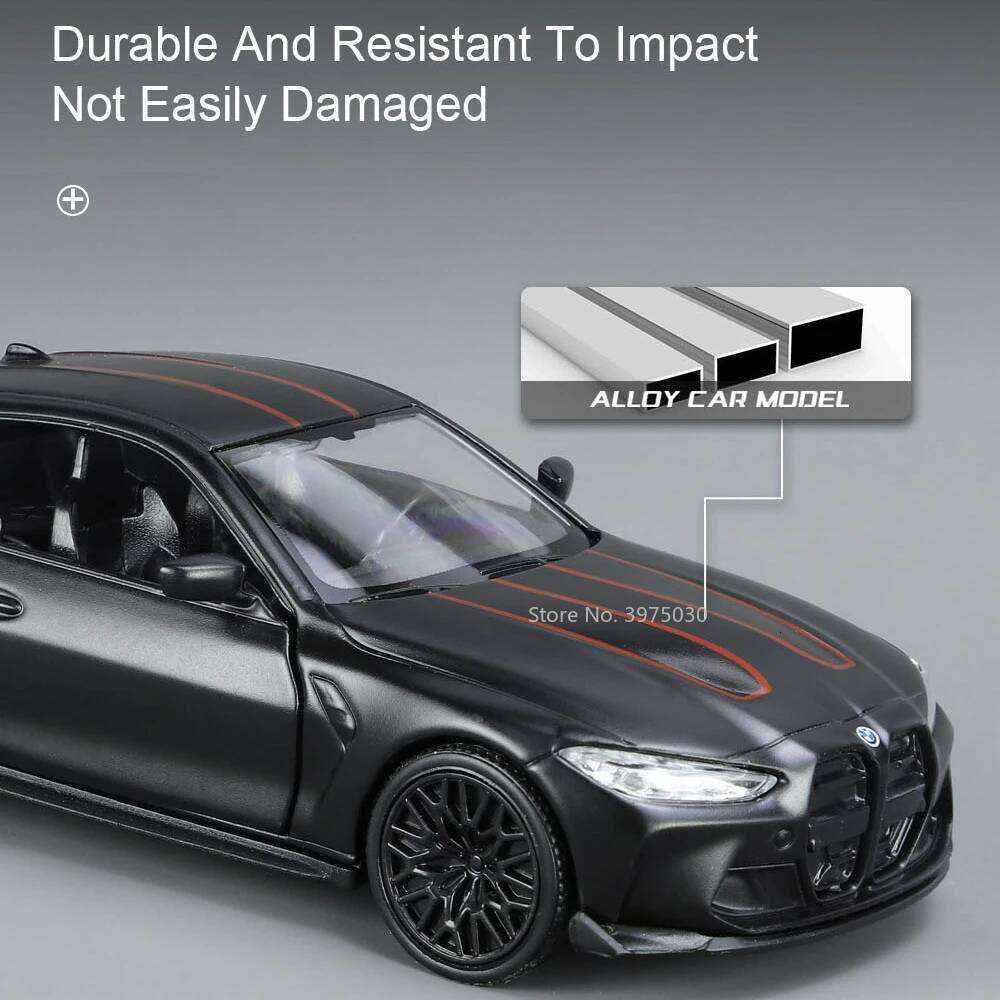 1:36 BMW M4 CSL Diecast Toy Alloy Model High Simulation Doors Opened Pull Back Cars Toys Collection Ornaments Gift for Kids Z260307