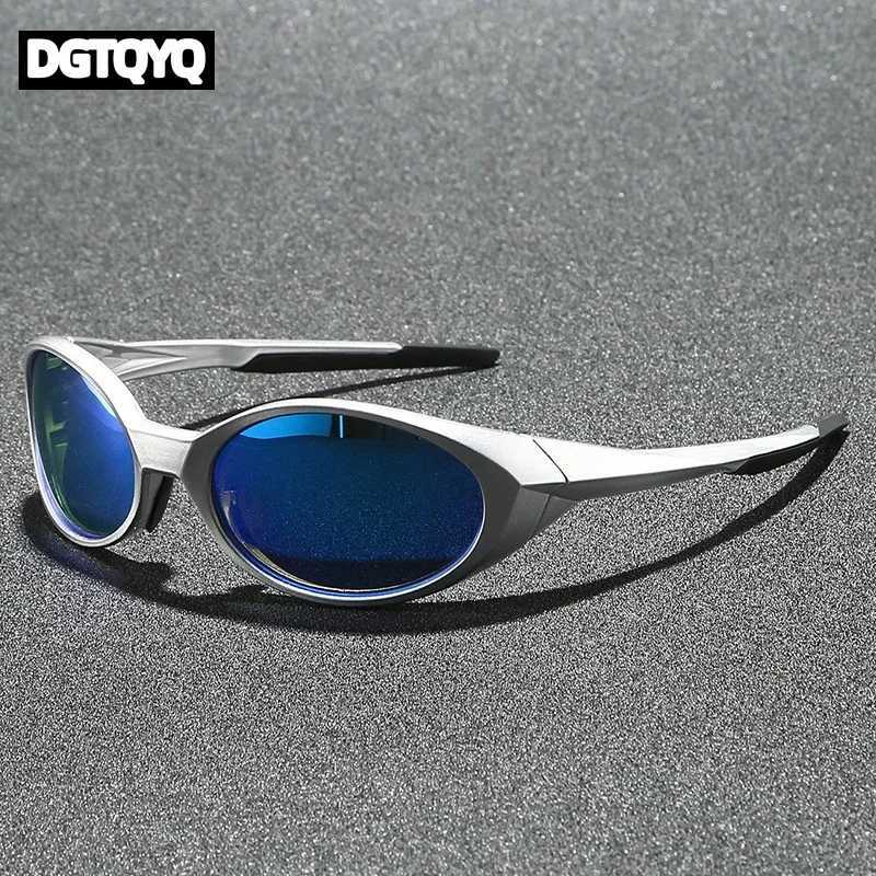 DGTQYQ 2026 Outdoor Sports Polarized Sunglasses Women Men Unisex Oval Glasses Reflective Mirrored Lens Color Patchwork Shades S260304