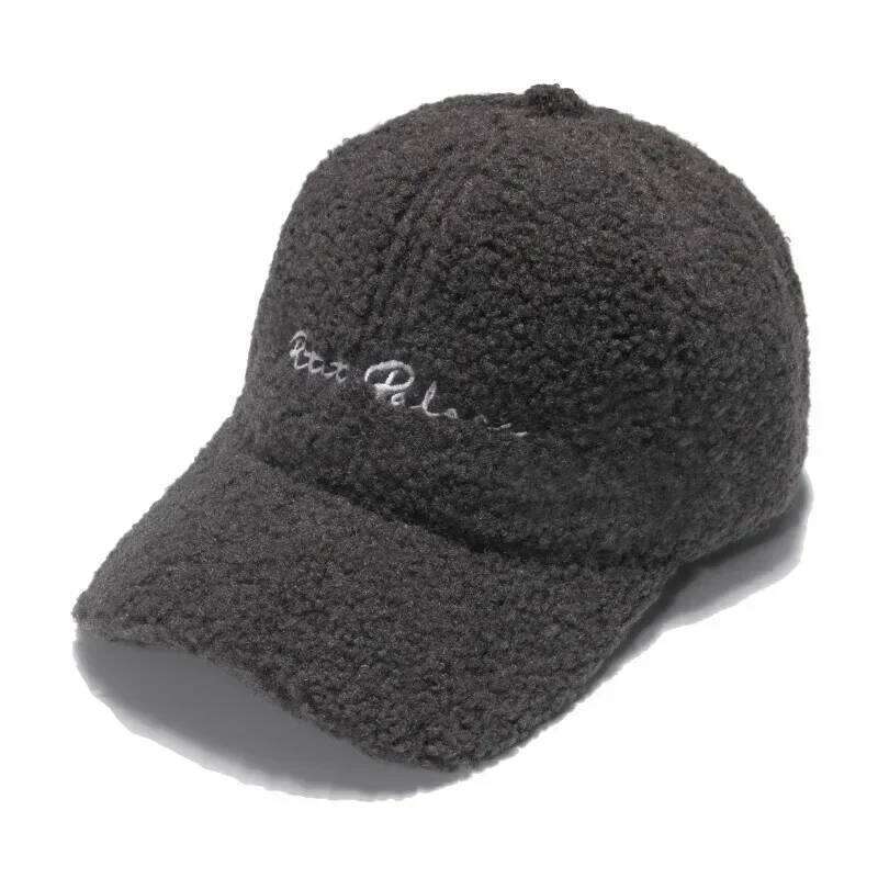 New Lamb Wool for Women Autumn and Korean Style Warm Sun Hat Plush Winter Baseball Cap Y260304
