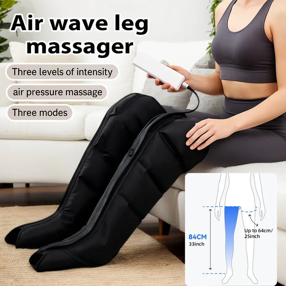 Electric Pneumatic Leg Massager Kneading Squeezing Extended Version for Deep Relaxation of Thighs Calves Feet Comes With Remote 260304