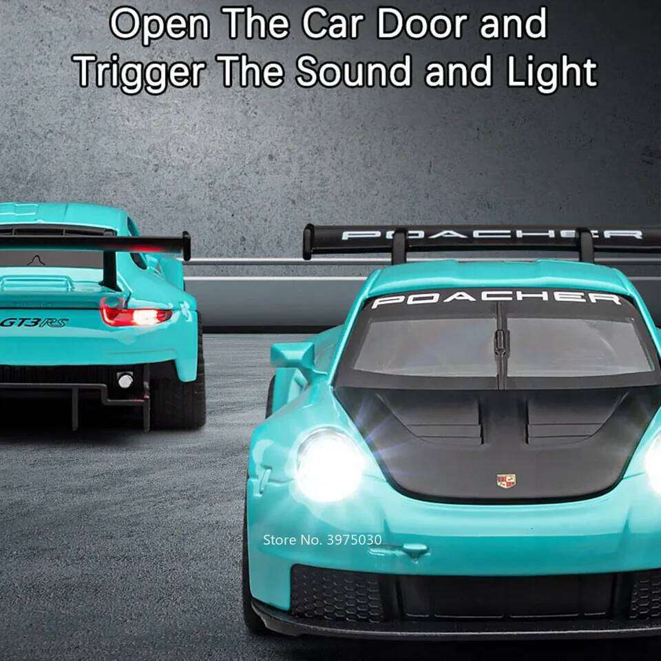 1:32 Alloy Diecast GT3 RS Toys Cars Models Wheel Pull Back 4 Doors Opened Supercar with Light Sound Sports Car Child Adult Gifts Z260307