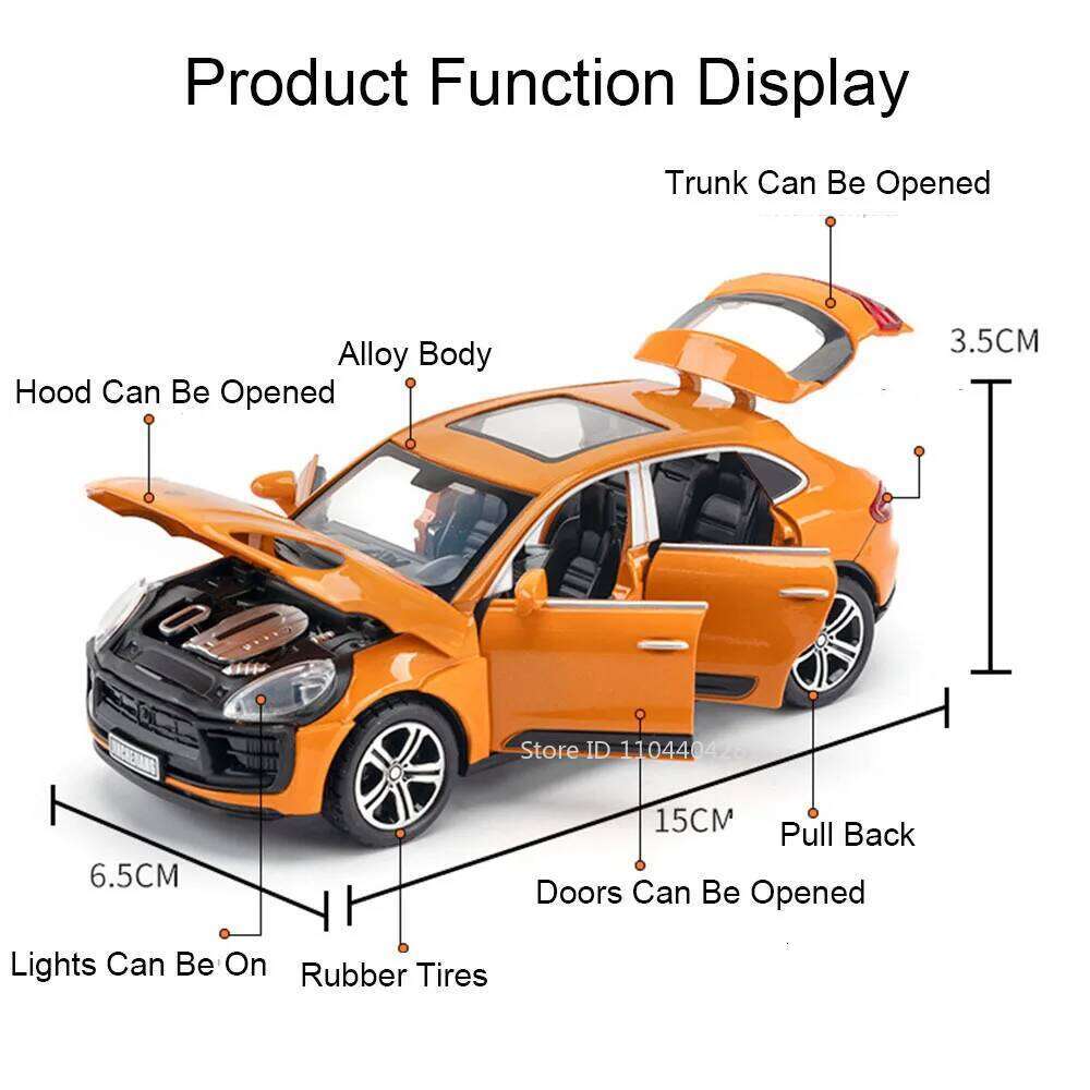 1:32 Macan Panamera Alloy Sports Car Model Diecast Toys 4 Doors Opened with Sound Light Pull Back Metal Vehices Boys Gifts Z260306