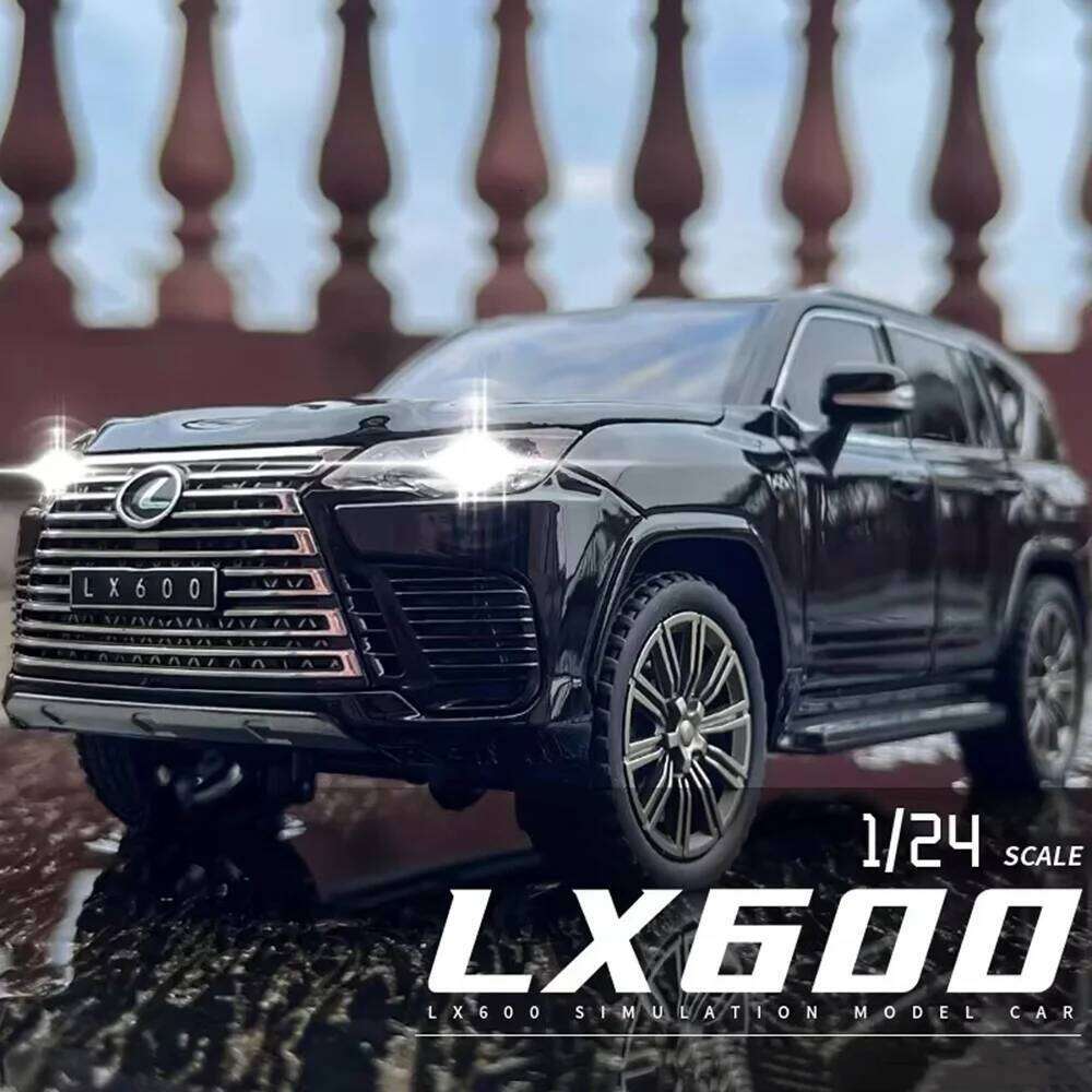1:24 LX600 ES300H Models Alloy Diecast Toys Cars 6 Doors Opened Sound Light Pull Back Front Wheel Steering Vehices Kid's Present Z260306