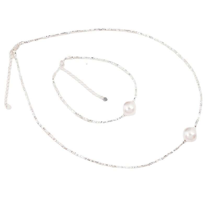Carefully Selected Valentine's Day Special French-style Silver Pearl Bracelet and Necklace Set S925 Women's Chain, Popular on Xiaohongshu