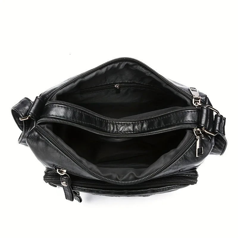 1pcs PU Leather Soft Multi-Pocket Crossbody Bag Large Capacity Minimalist Casual Shoulder Fashionable shoulder bag 260306