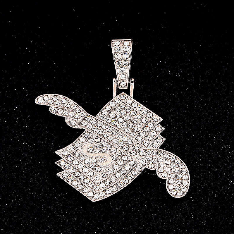 Gold HIPHOP Dollar Wings Cuban High-Quality Electroplated Color-Retaining Hip-Hop Pendant Men's Necklace