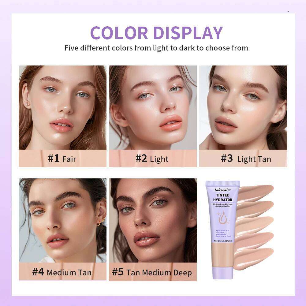 High Coverage CC cream Foundation Tinted Hydrator Matte Finish Light Oil-Free Moisturizing Makeup Hyaluronic Acid Sheer 26L0306