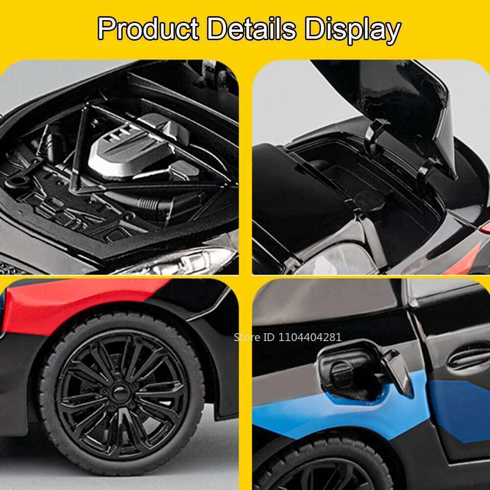 1:22 Z4 I8 Alloy Diecast Model Sports Car Toys Doors Opened Sound Light Pull Back Vehices for Friend's Holiday Gift Z260306