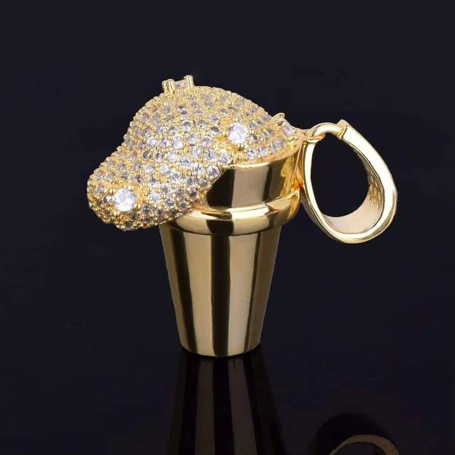 Top Trending VVS Moissanite Diamond Iced Out Hip Hop Pendant With Gold Plated 925 Silver Lean Cup Design Jewelry At Low Price