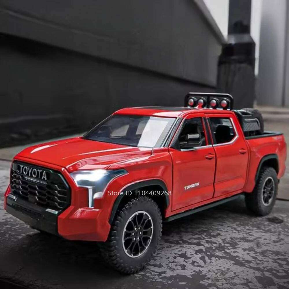 1:24 Tundra LC80 Model Toy Diecast Alloy Car Front Wheel Steering Doors Opened Sound Light Pull Back Vehices for Children's Toys Z260307