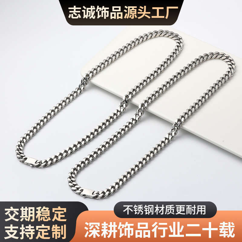 Direct supply from the source 1688 stainless steel Cuban necklace Simple elegant Durable and corrosion-resistant Preferred for wholesale