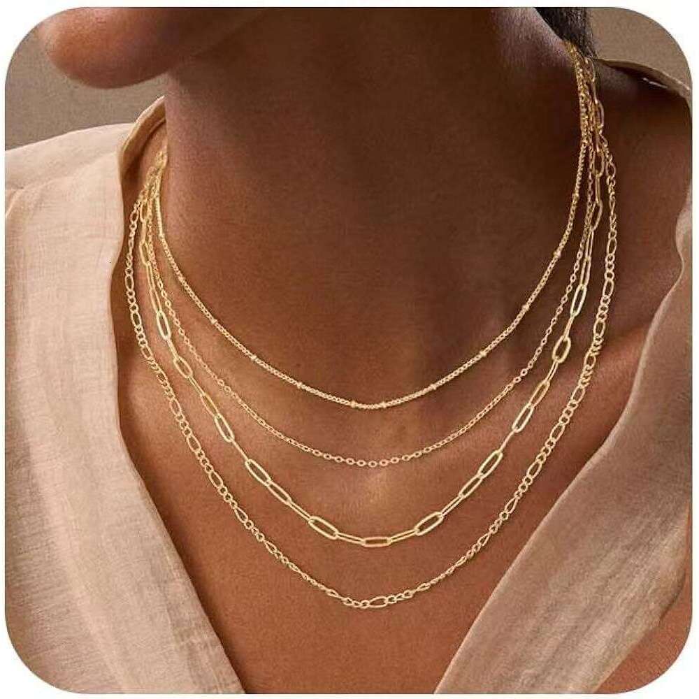 Stainless steel minimalist necklace, PVD vacuum electroplated 18K gold, DIY chain, high-end, non-fading, cross-border foreign trade necklace