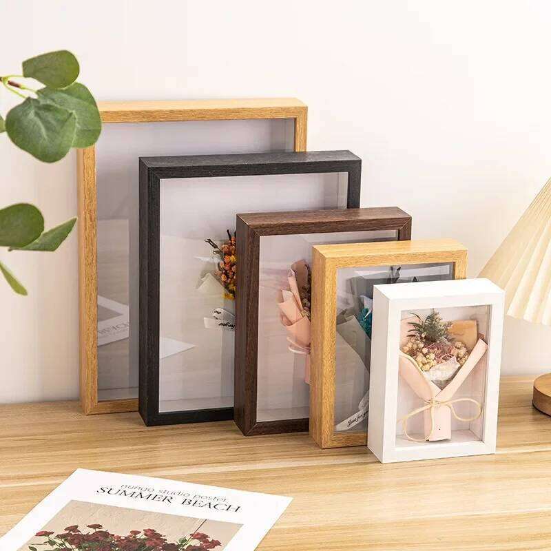 3D Wooden Picture Frames Depth 3cm 5cm Dried Flower Specimen Holder Handmade DIY Handwork Display Phote Frame Home Decoration H260306