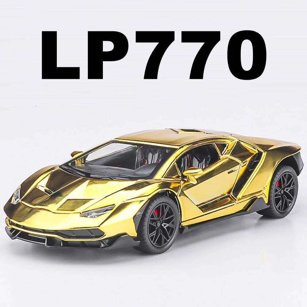 1:24 Lambor LP770 Revuelto Alloy Diecast Models Car Toy Doors Opened Sound Light Pull Back Front Wheel Steering Cars Boys Gifts Z260307
