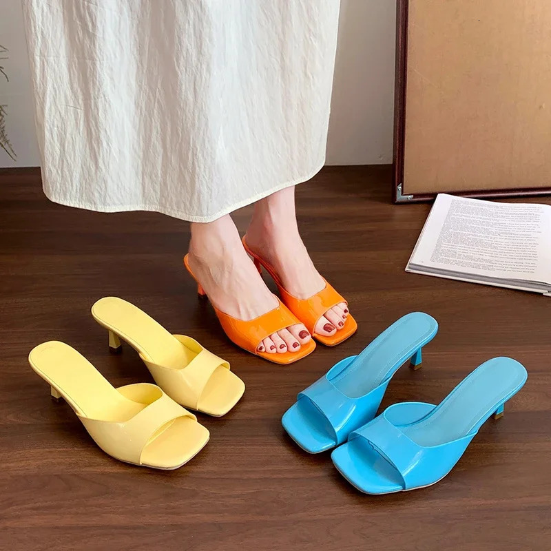Women High Heel Sandals Summer Fashion Square Toe Open Toe Women Elegant Casual Comfortable Black High Heel Sandals 260306