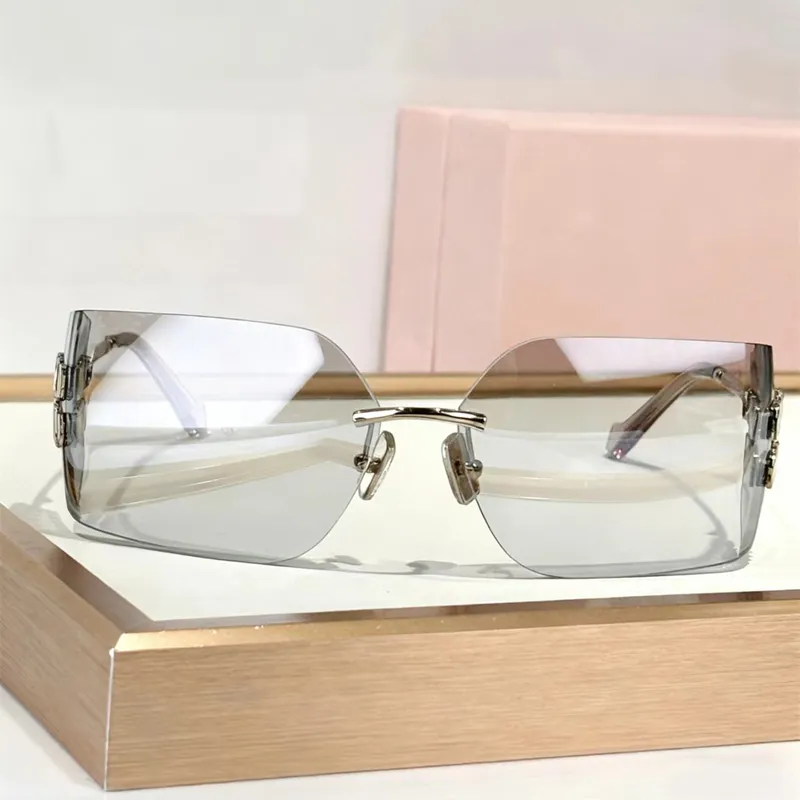 Designer Sunglasses Women Trend Frameless Curved Surface Lens Glasses Women's Luxury cat eye shades sun glasses for women Y2K spicy girl with box - view 7