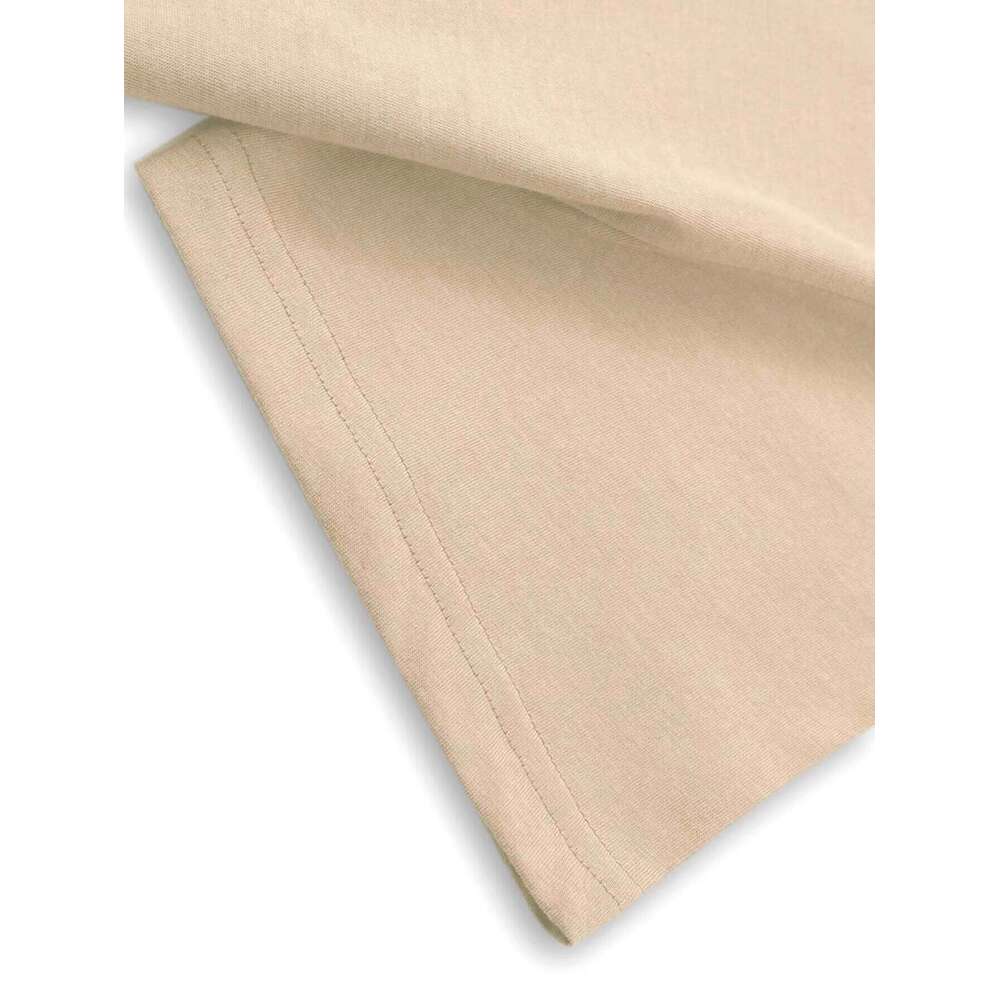 Women's casual crew collar T-shirt with monogram print, short sleeve knit top, polyester and spandex mix, summer XJ260306 XJ260306